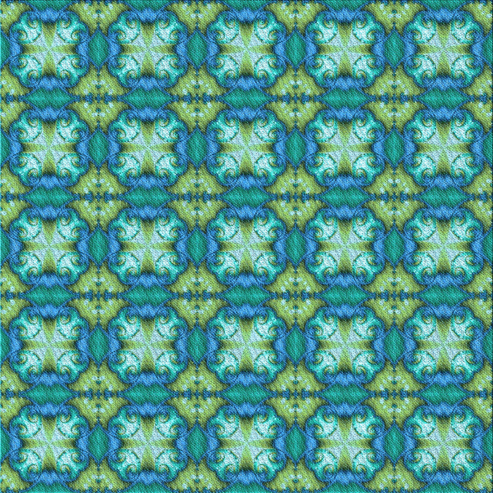 Round Patterned Turquoise Green Rug, pat2886lblu