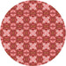 Square Patterned Red Rug, pat2886rd