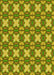 Patterned Dark Yellow Green Rug, pat2886yw