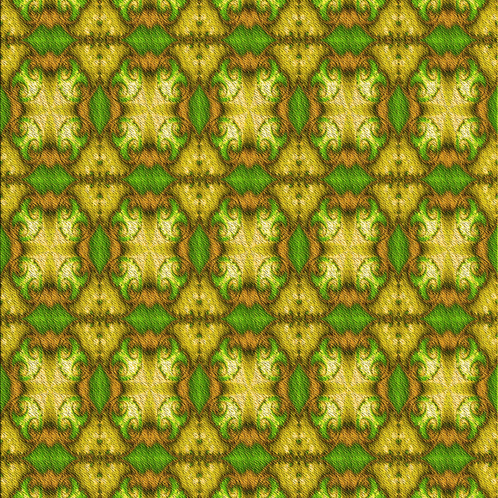 Patterned Dark Yellow Green Rug, pat2886yw