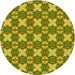 Square Machine Washable Transitional Dark Yellow Green Rug in a Living Room, wshpat2886yw