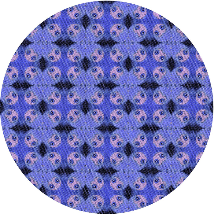 Square Patterned Light Slate Blue Rug, pat2887blu