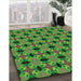 Patterned Army Green Rug in Family Room, pat2887grn