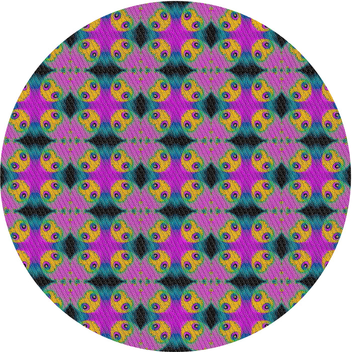 Sideview of Patterned Green Modern Rug, pat2887