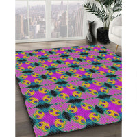 Patterned Green Modern Rug, pat2887