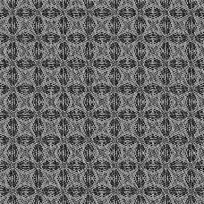 Round Patterned Black Rug, pat2888gry