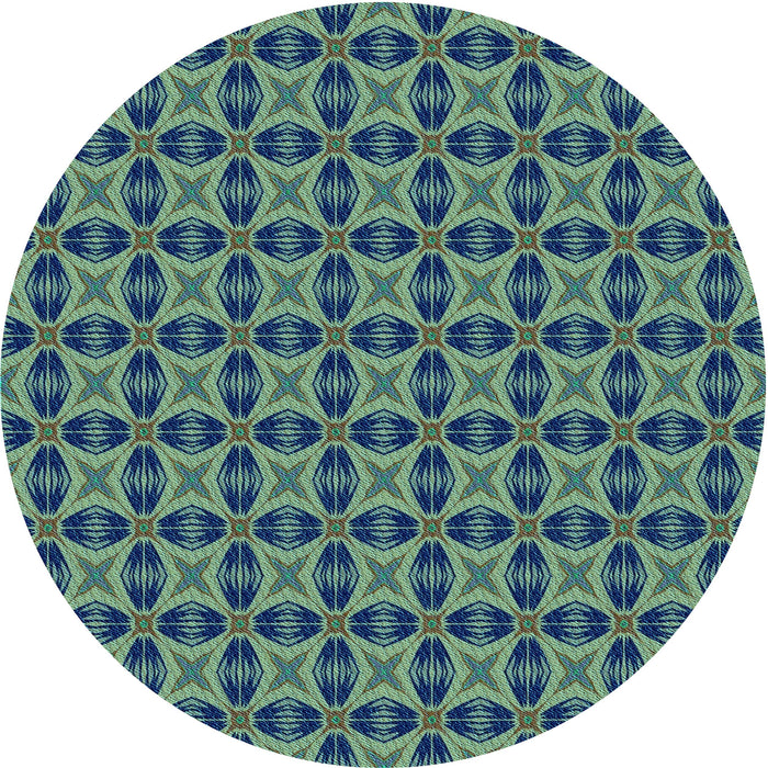 Square Machine Washable Transitional Emerald Green Rug in a Living Room, wshpat2888lblu