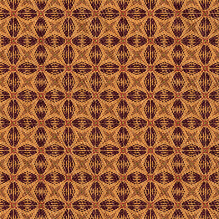 Round Patterned Neon Orange Rug, pat2888org