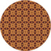 Square Patterned Neon Orange Rug, pat2888org