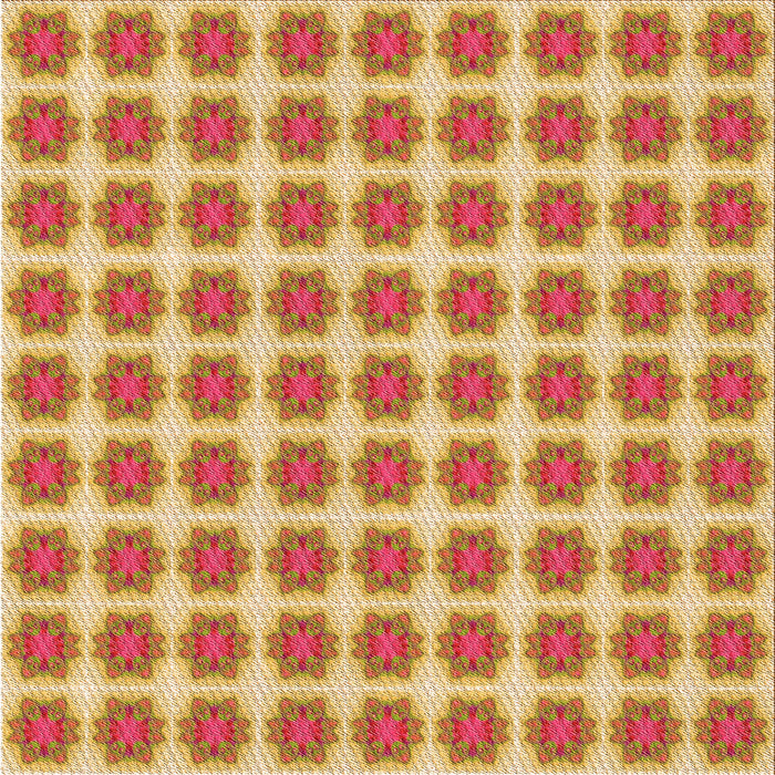 Round Patterned Red Rug, pat2889org