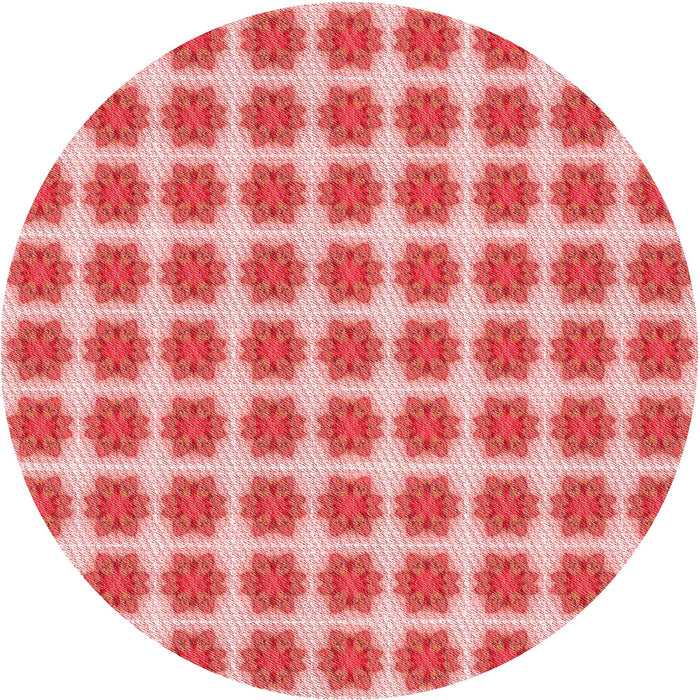 Square Patterned Pastel Pink Rug, pat2889rd
