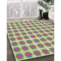 Patterned Green Novelty Rug, pat2889