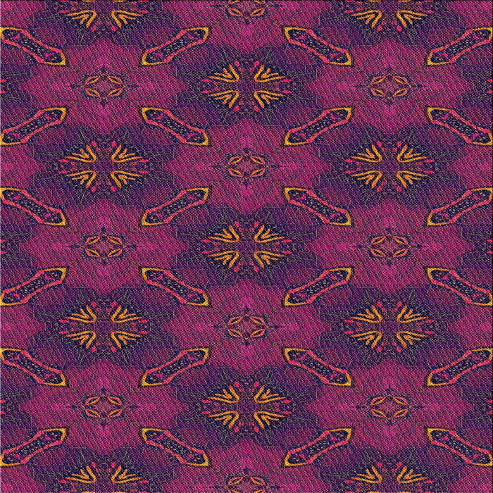 Square Patterned Plum Purple Novelty Rug, pat288