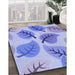 Machine Washable Transitional Blue Rug in a Family Room, wshpat289blu