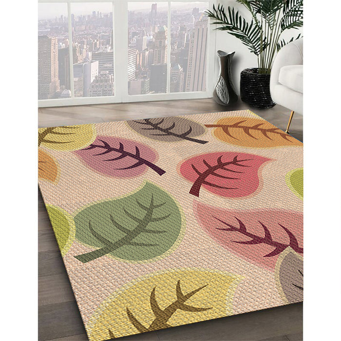 Patterned Rust Pink Rug in Family Room, pat289brn