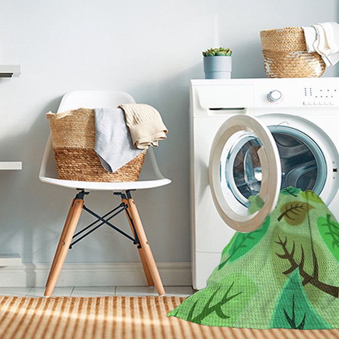 Machine Washable Transitional Emerald Green Rug in a Washing Machine, wshpat289grn