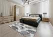 Patterned Platinum Gray Rug in a Bedroom, pat289gry