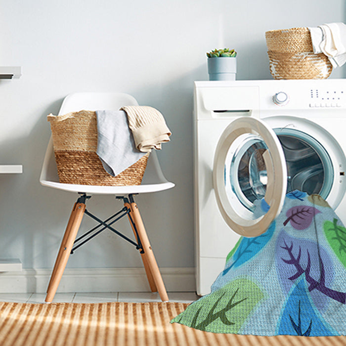 Machine Washable Transitional Silk Blue Rug in a Washing Machine, wshpat289lblu