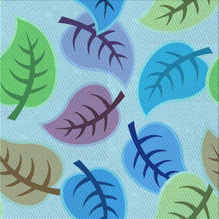 Round Patterned Silk Blue Rug, pat289lblu