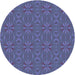 Square Machine Washable Transitional Deep Periwinkle Purple Rug in a Living Room, wshpat2890blu