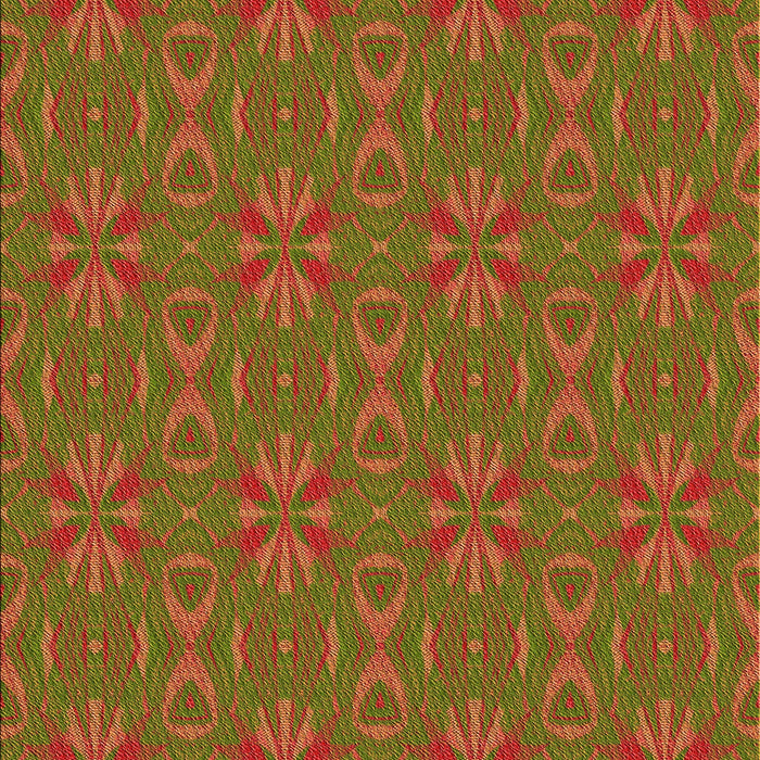 Patterned Dark Yellow Green Rug, pat2890org