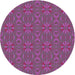 Square Machine Washable Transitional Orchid Purple Rug in a Living Room, wshpat2890pur