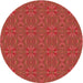 Square Patterned Red Rug, pat2890rd