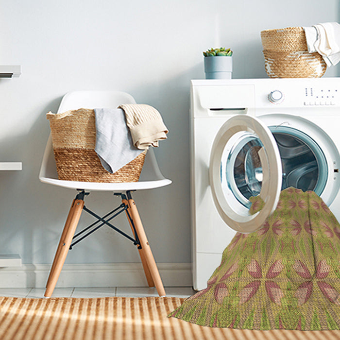 Machine Washable Transitional Golden Brown Yellow Rug in a Washing Machine, wshpat2891brn
