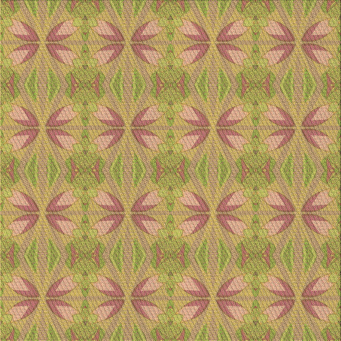 Round Patterned Golden Brown Yellow Rug, pat2891brn