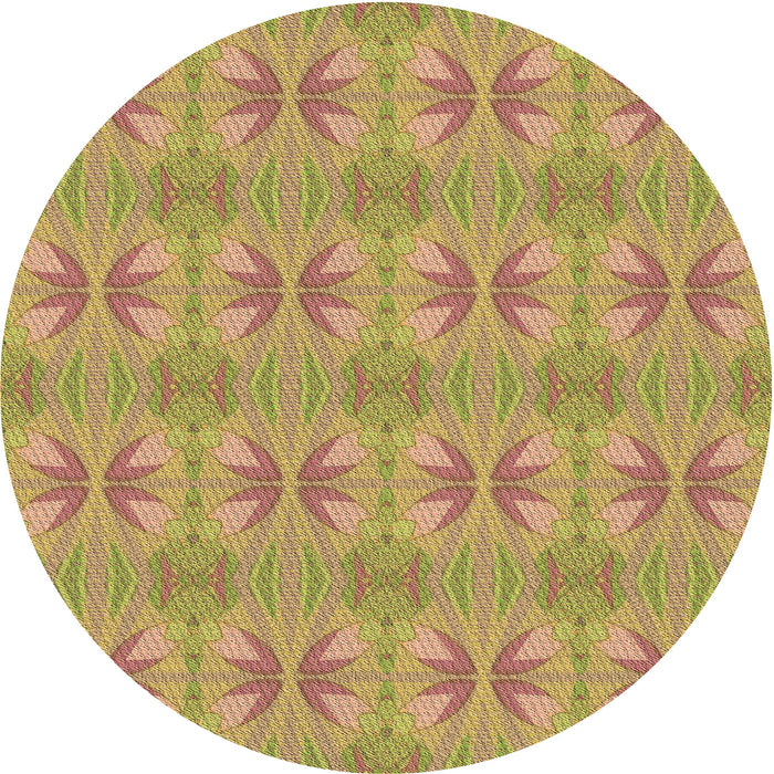Square Machine Washable Transitional Golden Brown Yellow Rug in a Living Room, wshpat2891brn