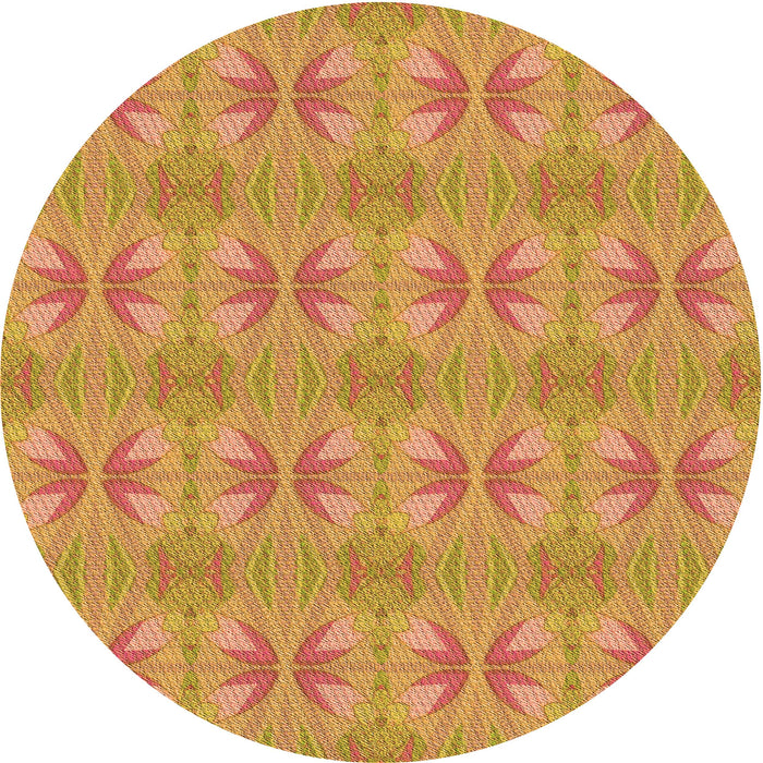 Square Patterned Orange Rug, pat2891org