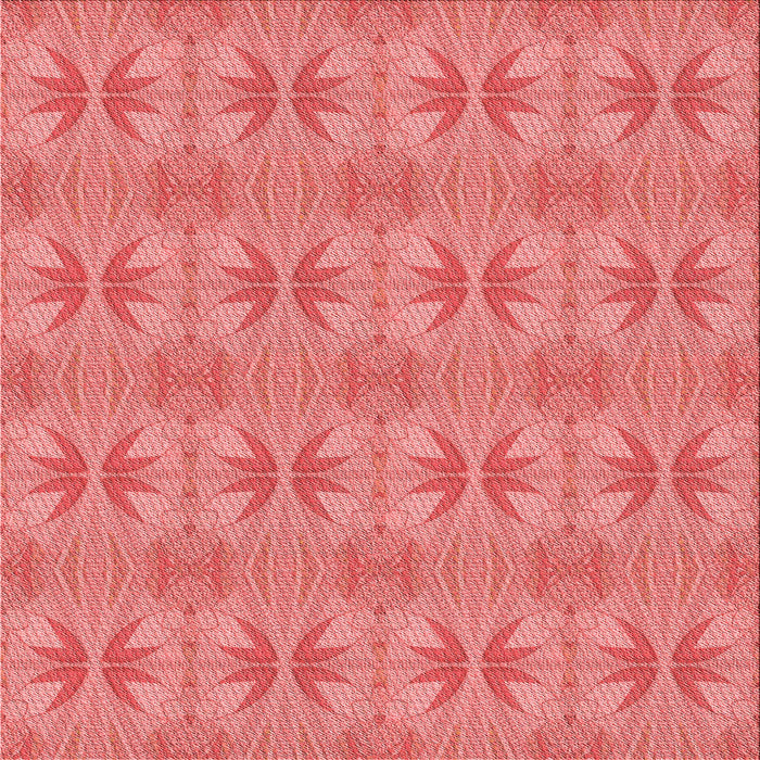 Round Patterned Fire Red Rug, pat2891rd