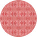 Square Patterned Fire Red Rug, pat2891rd