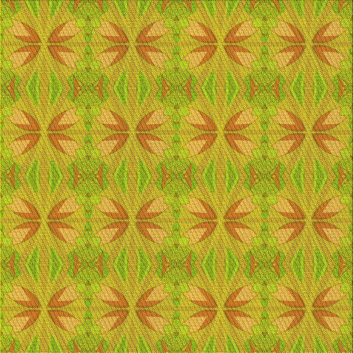 Round Patterned Dark Golden Brown Rug, pat2891yw