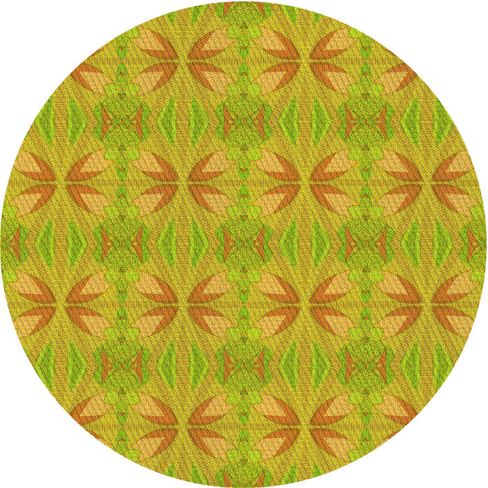 Square Patterned Dark Golden Brown Rug, pat2891yw