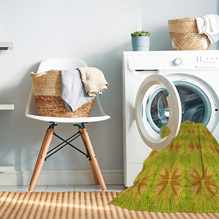 Machine Washable Transitional Dark Golden Brown Rug in a Washing Machine, wshpat2891yw