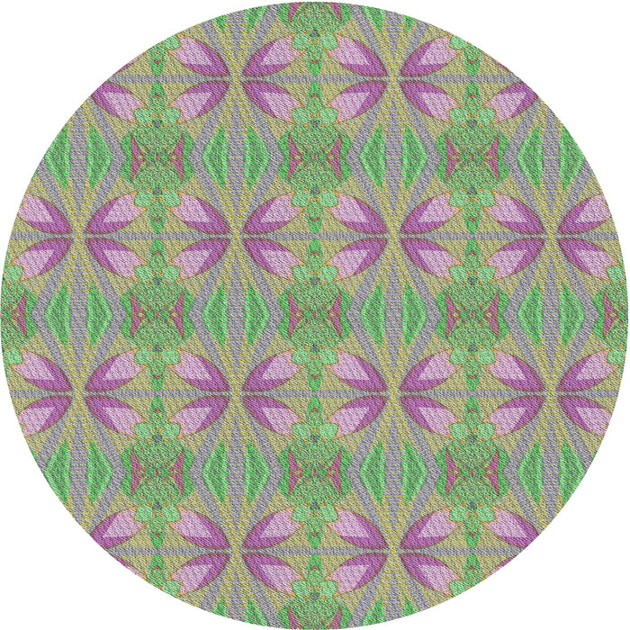 Sideview of Patterned Mauve Taupe Purple Novelty Rug, pat2891