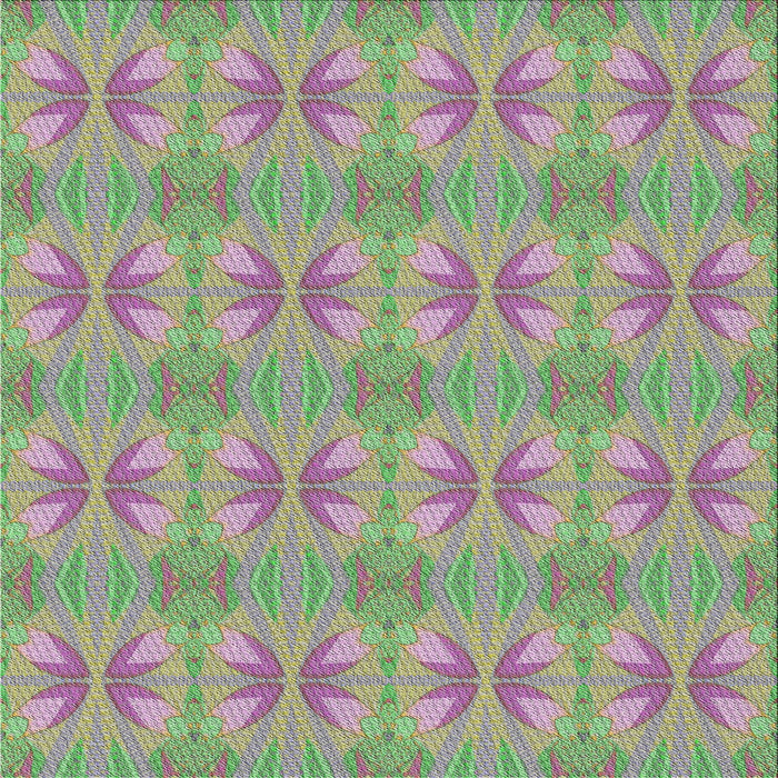 Square Patterned Mauve Taupe Purple Novelty Rug, pat2891