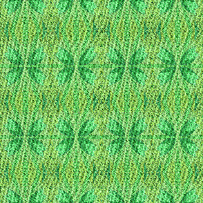 Machine Washable Transitional Emerald Green Rug, wshpat2892grn