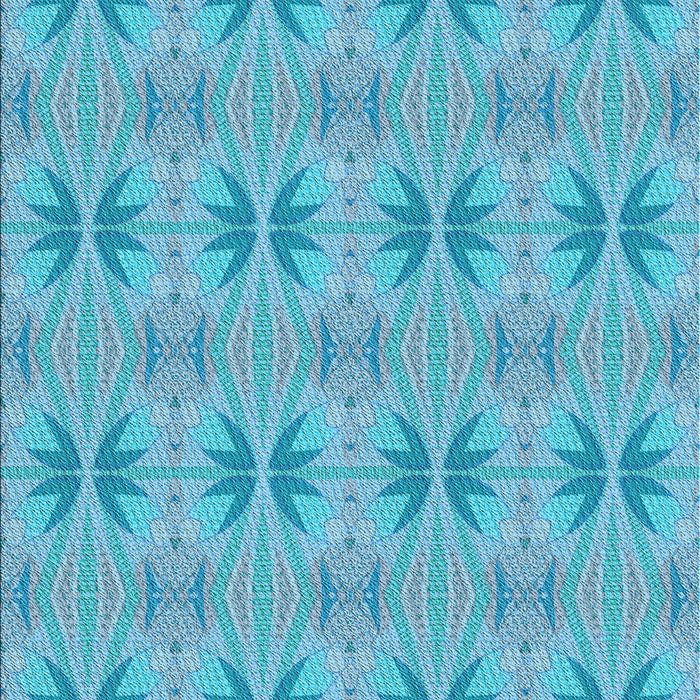 Machine Washable Transitional Blue Rug, wshpat2892lblu