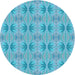 Square Machine Washable Transitional Blue Rug in a Living Room, wshpat2892lblu