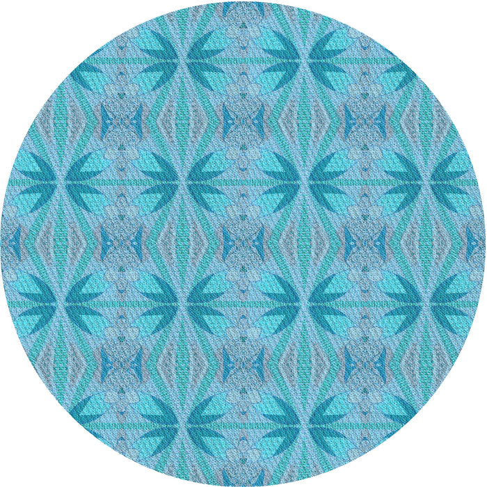Square Patterned Blue Rug, pat2892lblu