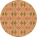 Square Patterned Orange Rug, pat2892org