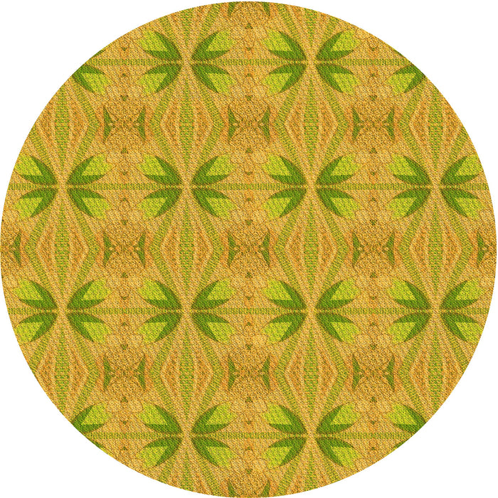 Square Patterned Dark Golden Brown Rug, pat2892yw