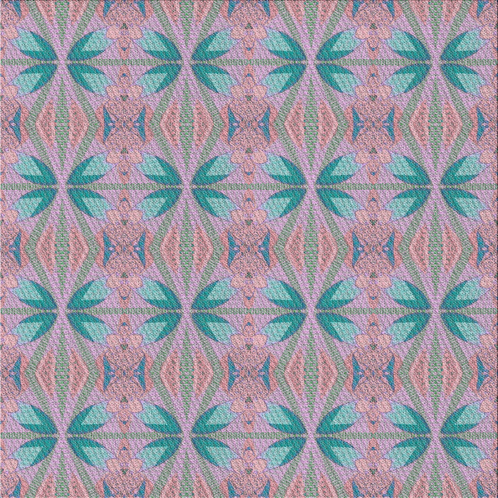 Square Patterned Light Steel Blue Novelty Rug, pat2892