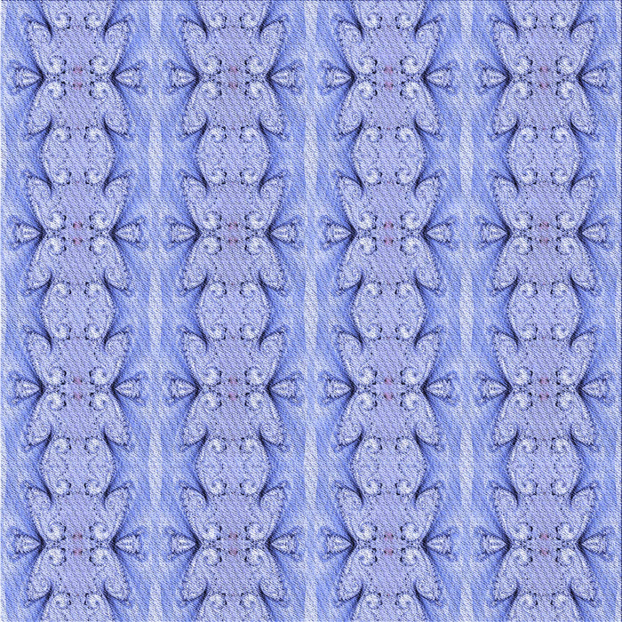 Round Patterned Jeans Blue Rug, pat2893blu