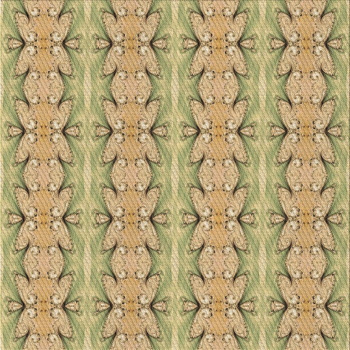 Round Patterned Dark Golden Brown Rug, pat2893brn