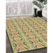 Machine Washable Transitional Dark Golden Brown Rug in a Family Room, wshpat2893brn