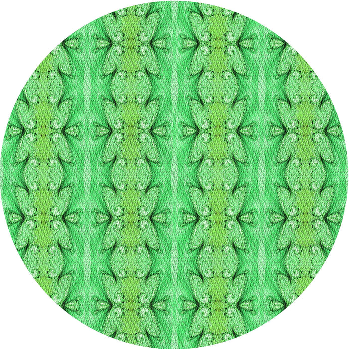 Square Machine Washable Transitional Neon Green Rug in a Living Room, wshpat2893grn