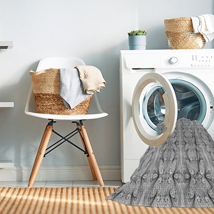 Machine Washable Transitional Platinum Gray Rug in a Washing Machine, wshpat2893gry